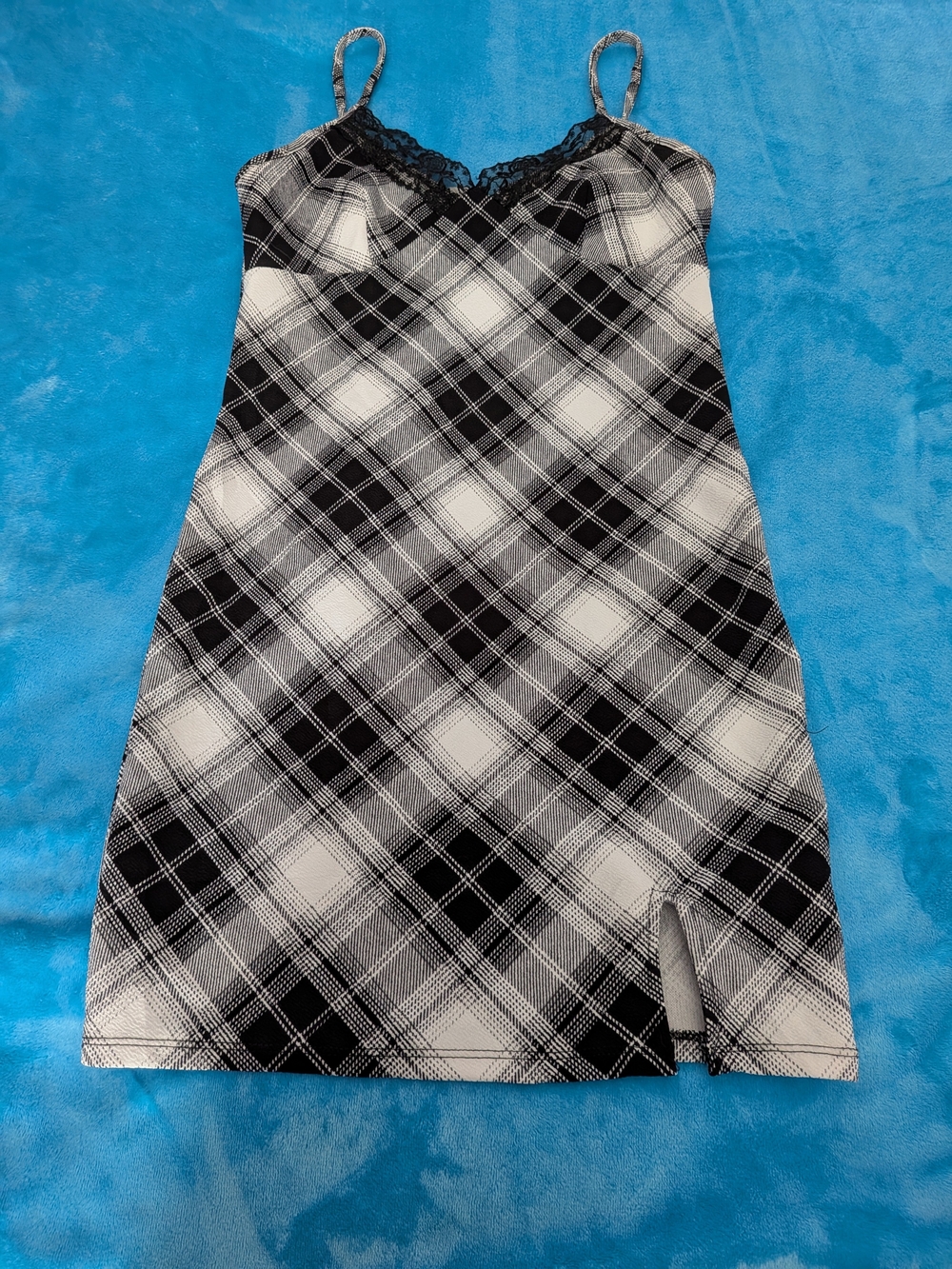 🖤 Black And White Plaid Slip Dress 🖤
